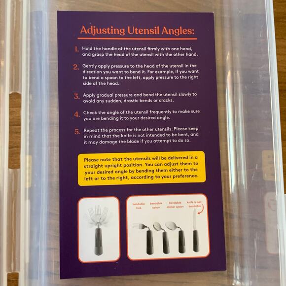 Special Supplies Adaptive Elderly Silverware Utensils 4 Piece Stainless Black - Picture 8 of 9